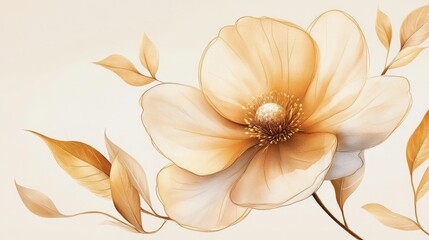 Wall Mural - Delicate, golden flower with translucent petals.  .