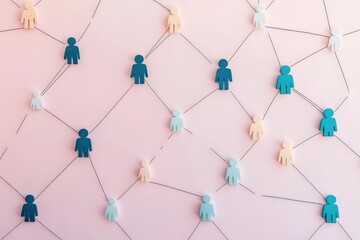Connecting individuals with lines representing network and communication