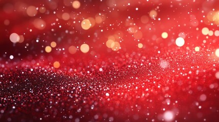 Wall Mural - Red Glitter Background with Bokeh Lights.