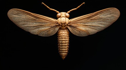 Detailed Close-up of an Intricate Insect Wing