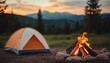 © LittleDreamStocks - Setting up a cozy campsite, the perfect spot to unwind in nature