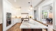 © djatinako - Modern Kitchen with White Cabinets and a Marble Island