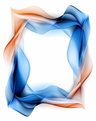 Wall Mural - a colorful, abstract frame featuring flowing blue and orange waves, creating a dynamic, modern look 
