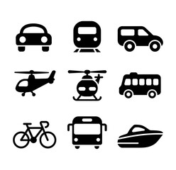 Wall Mural - transportation icons set