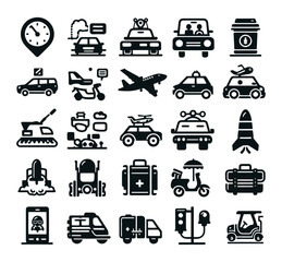 Wall Mural - transportation icons set