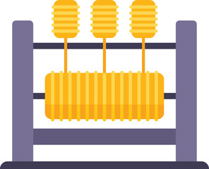 Poster - Honey extractor device processing honeycombs for organic production, beekeeping and apiculture concept