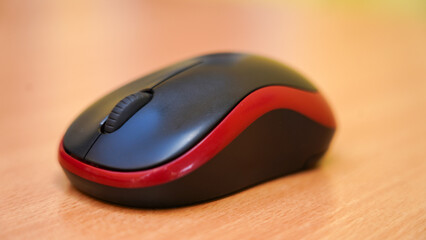 computer mouse image with blurred background. Bokeh. Close up