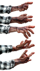 Canvas Print - Set of monster hands. Monster, devil, evil, satan, or zombie hands isolated over a white background