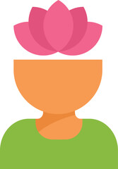 Poster - Person is depicted with a lotus flower growing from their head, symbolizing spiritual growth, mindfulness, and inner peace