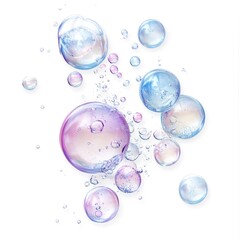 Wall Mural - soap bubbles on a white background