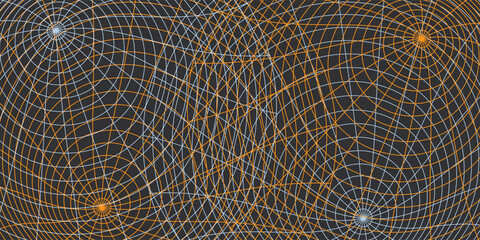 Wall Mural - dynamic spiral network grid - convergence of lines, a complex, spiraling circular concentric network