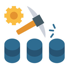 Sticker - Vector Design Data Mining Icon Style