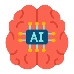 Sticker - Vector Design Brain Chip Icon Style