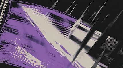 Poster - Abstract digital art with purple, white and black colors.