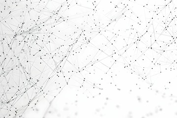 Intricate network of lines and dots against a white background