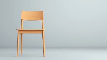 Modern wooden chair on an empty background.