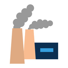 Poster - Chimney Pollution Icon Style