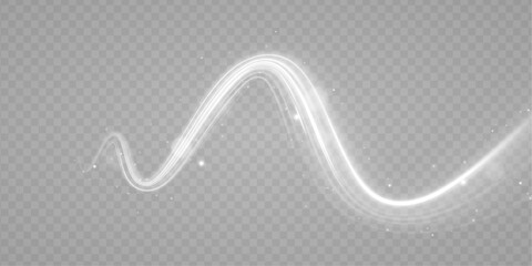 Leinwandbilder - Realistic set of snow storm or wind swirls isolated on transparent background.  Light white bright white line swirl effect. 