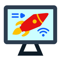 Sticker - Live Rocket Launch Icon Style