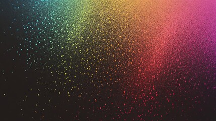 Abstract colorful paint splatter on black background.