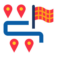 Poster - Race Route Icon Style