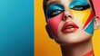 © ADD PHOTO - Vibrant and Imaginative Editorial Makeup Portrait with Colorful Expression