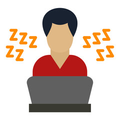 Sticker - Lazy Work Icon Style