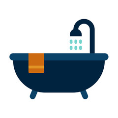 Canvas Print - Bathtub Icon Style