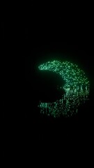 Aufkleber - Abstract Green Light Wave with Water Reflection