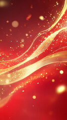 Wall Mural - Flowing curves in red and gold