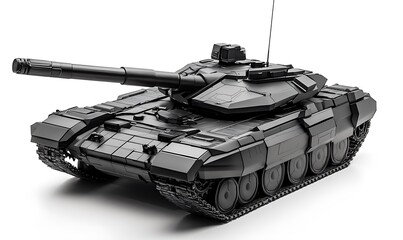 Wall Mural - Black and White Military Tank Render