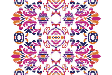 Wall Mural - Abstract Geometric Ethnic Pattern design for background, carpet, wallpaper, clothes, wrapping, fabric, embroidery style vector illustration.