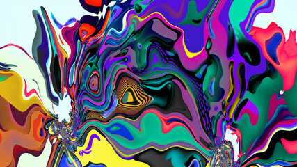 Colorful abstract psychedelic and fluid background for music