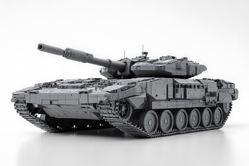 Wall Mural - Modern Military Tank in Grey Render