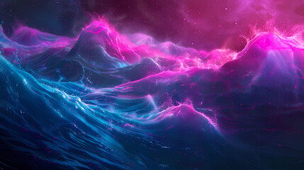 Wall Mural - Big Neon Wave Background