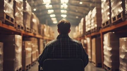 Wall Mural - Man in Warehouse