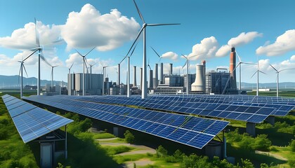 Sustainable Industry: Factories Embracing Solar Panels and Wind Turbines for Clean Energy Solutions