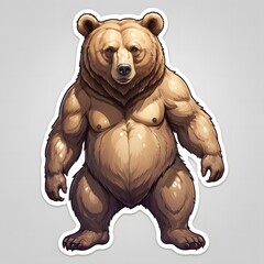 brown bear , Sticker