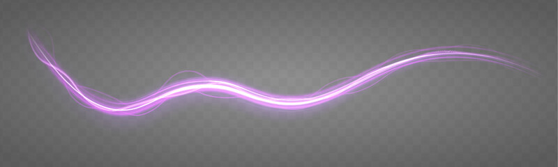 Aufkleber - Speed connection vector background. Dynamic and vibrant abstract art with smooth lines in pink, purple, and blue on a dark background.	