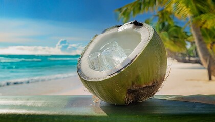 Sticker - coconut on the beach