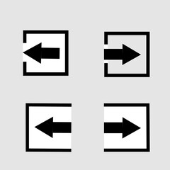 Wall Mural - flat design login and logout button icons