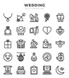 © Icon - Wedding icons set. Collection of simple Lineal web icons.