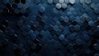 © AI Dev Studio - A sleek, dark blue background composed of numerous interlocking 3D hexagonal shapes, creating a modern and abstract geometric design.