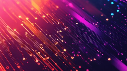 Poster - Vibrant abstract patterns of light and color showcasing dynamic energy and motion in a digital environment