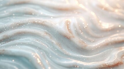 Wall Mural - this abstract white wave texture with shimmering sparkles offers a soothing visual perfect for vario