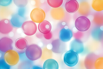 Canvas Print - Abstract background with colorful circles, pastel colors