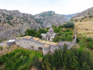 Gndevank monastery in canyon of Arpa river near Jermuk, Armenia