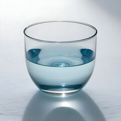 A delicate transparent glass filled with water