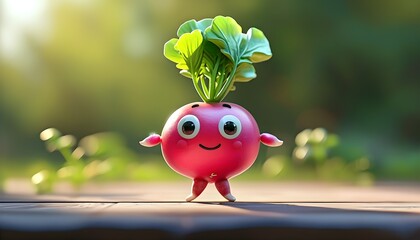 adorable radish cartoon character bringing joy and fun