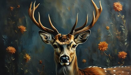 Poster - Dreamlike Deer in a Surreal Landscape